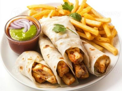 Kathi Roll with Fries – Crunch That Travels